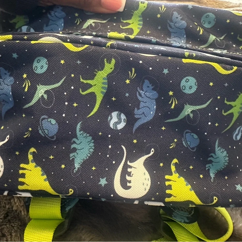 Dinosaur Print Kids Backpack - Blue and Green